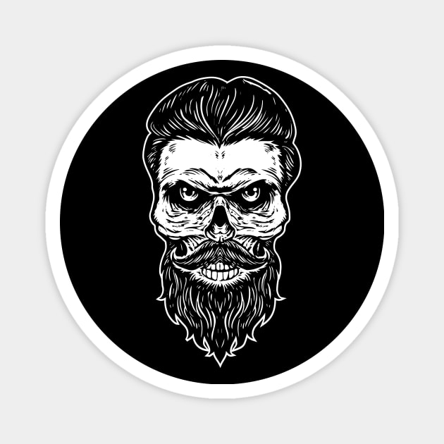 Skull with Beard Magnet by SybaDesign